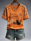 Women's Fall For Jesus He Never Leaves T-shirt