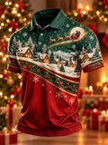 Men's Casual Christmas Short-Sleeve Polo Shirt