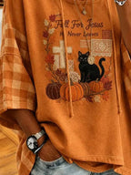Women'S Casual Pumpkin Print Autumn Top
