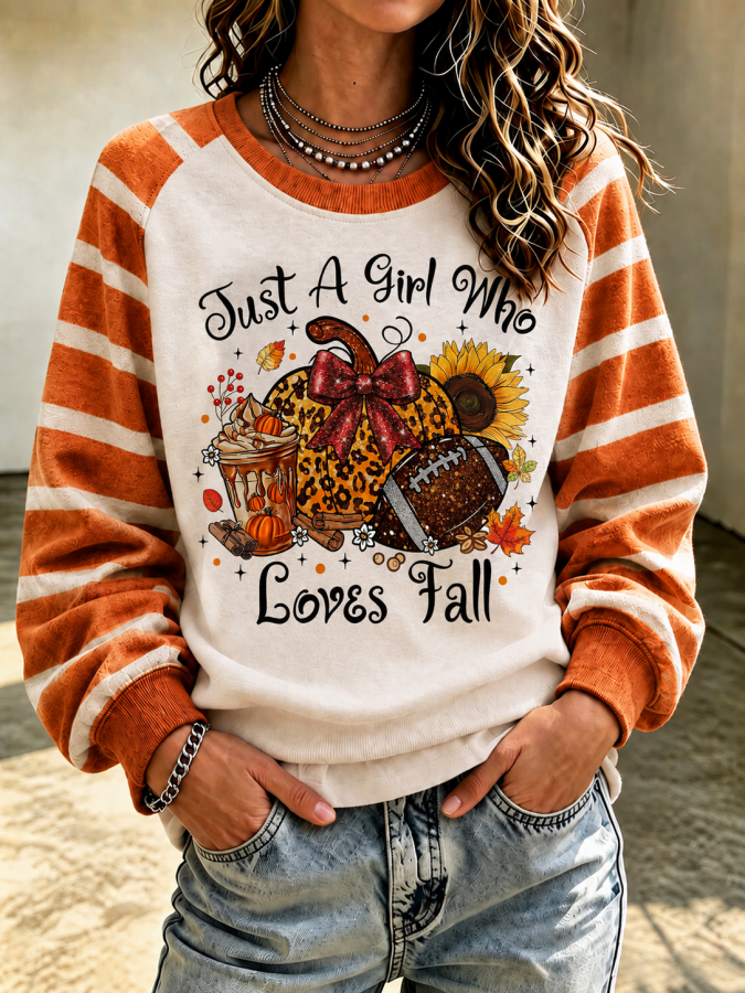Women'S Pumpkin Printed Sweatshirt