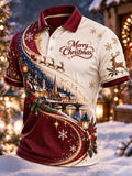 Men's Christmas Print Polo Shirt