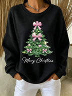 Women'S Christmas Printed Waffle Sweatshirt