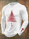 Men's Christmas Print Crew Neck Long Sleeve T-Shirt
