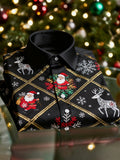 Men's  Christmas Long Sleeve Button-Down Shirt