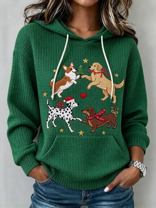 Women's Christmas Casual Animal Print Hoodie