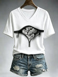 Women's Cute Cat  Print Casual T-shirt
