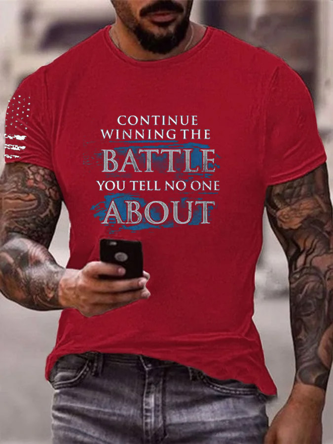 Men's Veterans Day Battle About Pattern Cotton T-Shirt