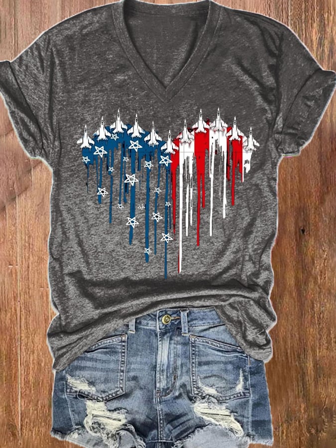 Women's Independence Day Design Printed T-Shirt