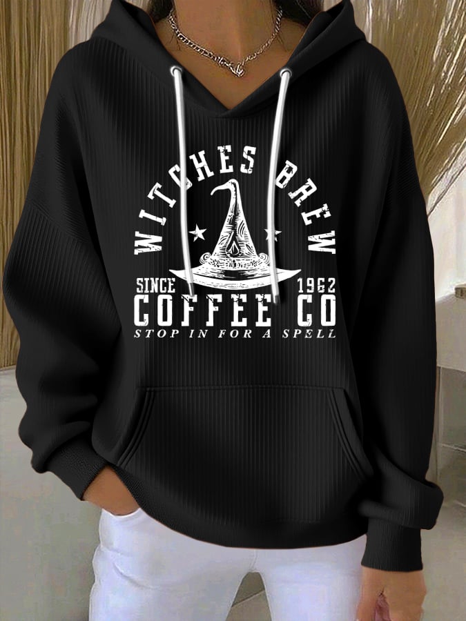 🔥HOT SALE🔥Women's Halloween Witches Print Casual Hoodie