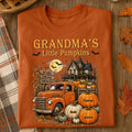 Retro Vintage Farmhouse Halloween Town Style Grandma's Little Pumpkins Truck - Personalized Shirt - Halloween Gift For Grandma