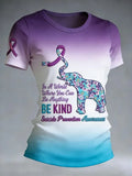 Women'S Mental Health Suicide Prevention Awareness Print Round Neck T-Shirt