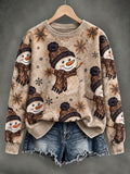 Lässiges Langarmshirt mit Weihnachtsmotiv für Damen