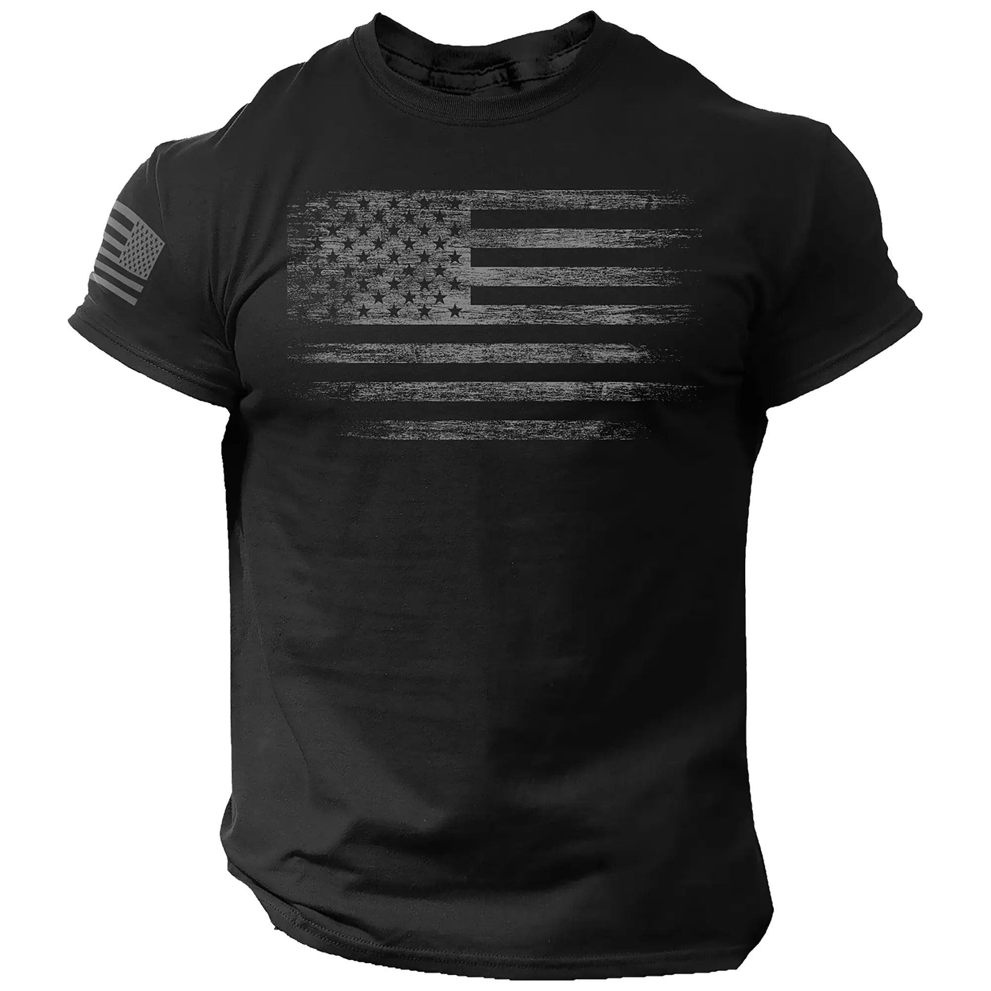 USA Distressed Flag 100% Cotton T-Shirt