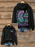 Women's Suicide Prevention Awareness Month Waffle-Knit Hoodie