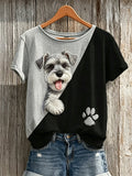 Women's Cute Dog  Printed Shirt