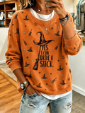 Women's Halloween witch Print Sweatshirt