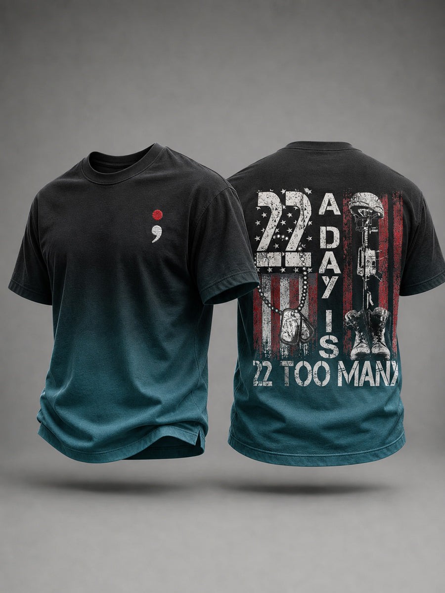 Men’s Veteran Suicide Awareness Printed T-Shirt