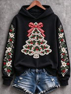 Women'S Christmas Tree Printed Casual Hoodie