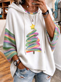 Women's Christmas tree Print Knitted Hoodie