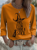 🔥HOT SALE🔥Women's Yes I Can Drive A Stick Printed Round Neck T-Shirt