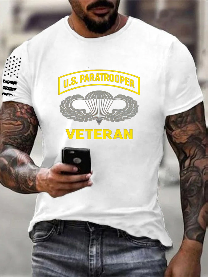 US Paratrooper Veteran Pattern  100% Cotton T-Shirt