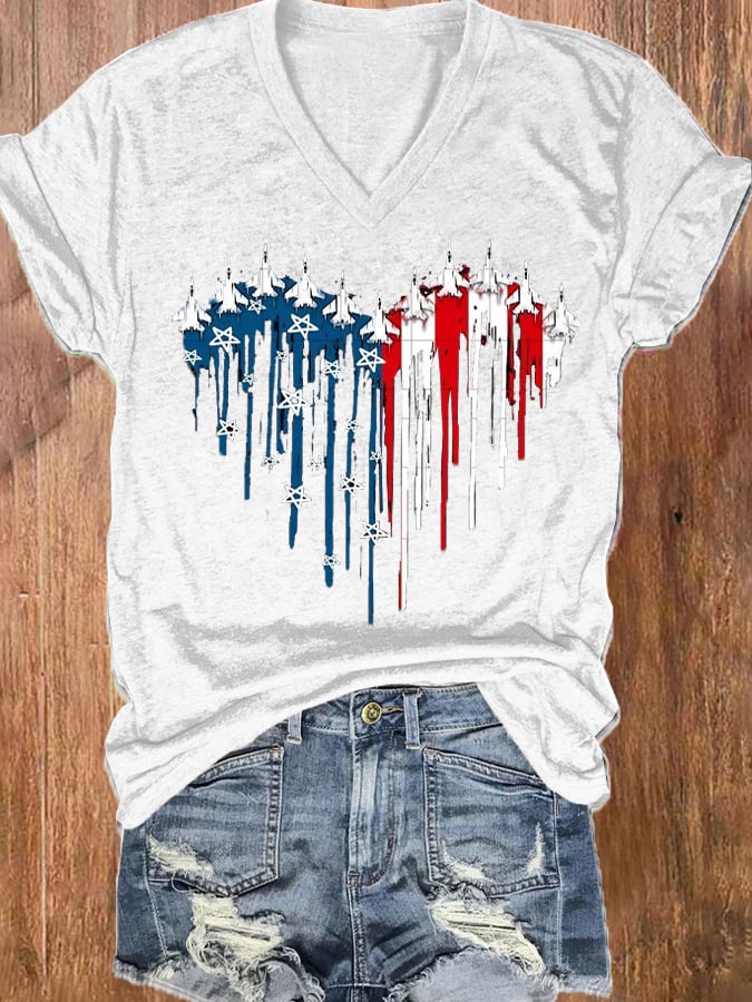 Women's Independence Day Design Printed T-Shirt