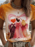 Women's Halloween Witch Art Print T-shirt