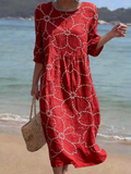 Women's Casual Cotton Linen Dress