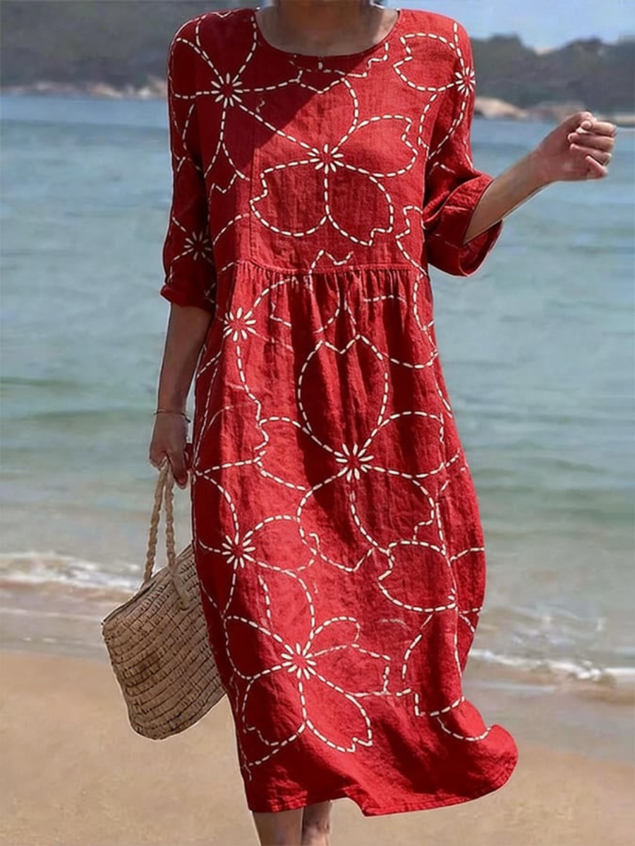 Women's Casual Cotton Linen Dress
