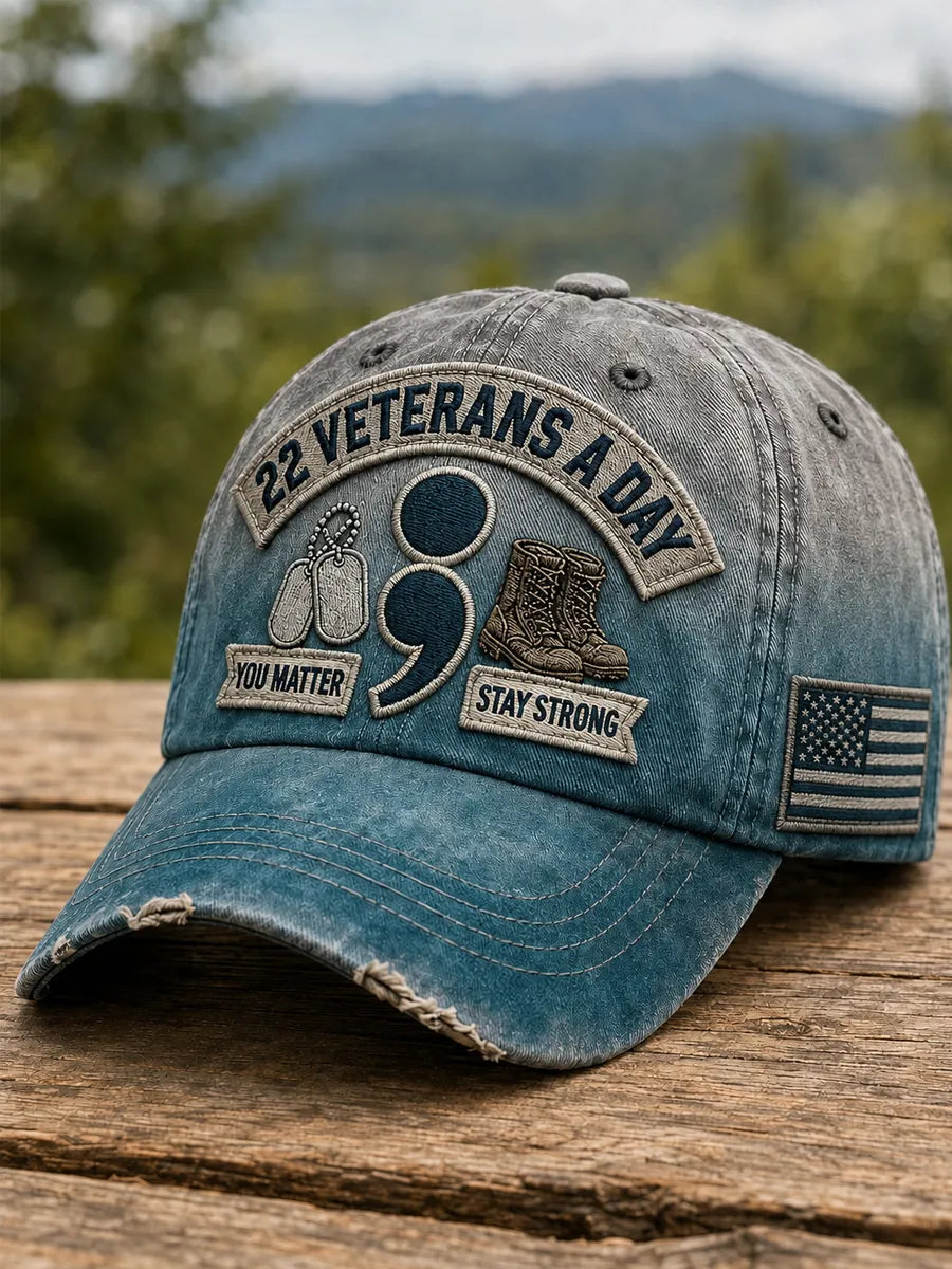 22 A Day Veteran Suicide Prevention Awareness Baseball Cap