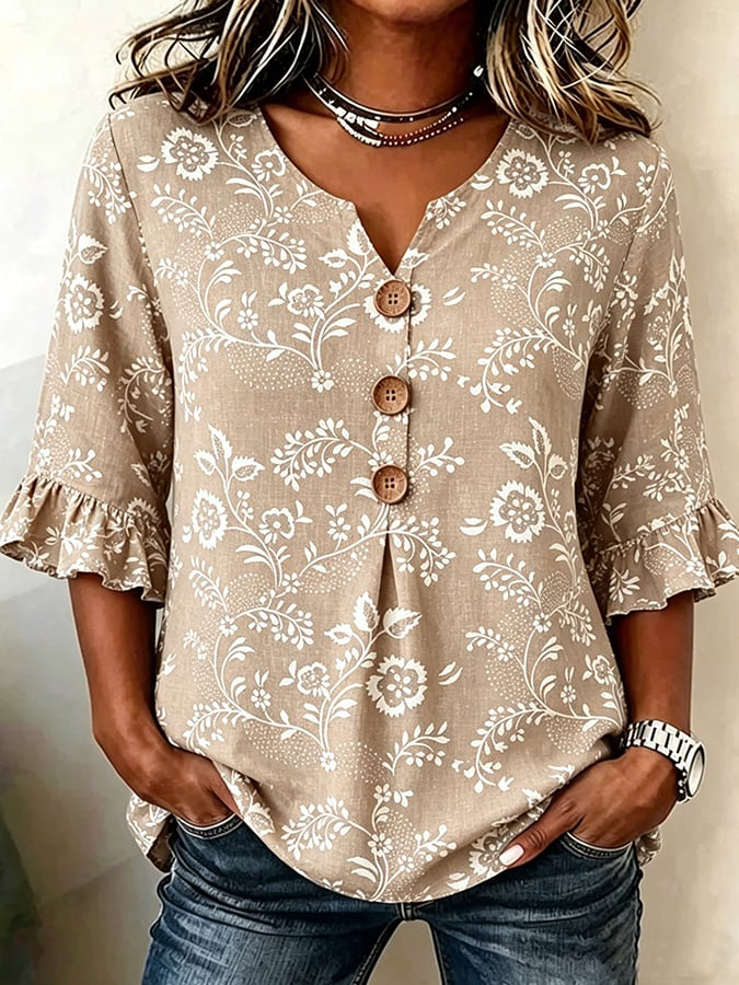 Women's casual floral print top