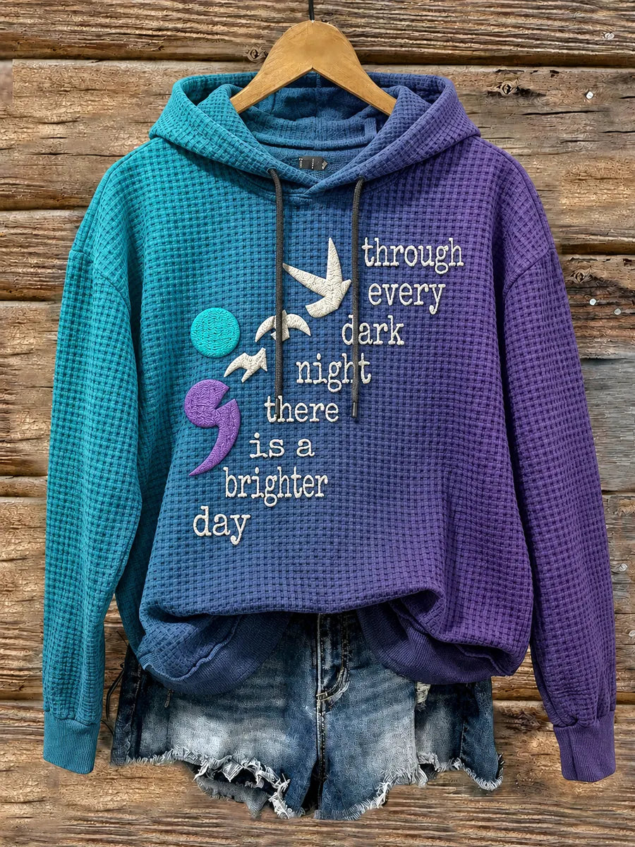 Women's Suicide Prevention Awareness Month Waffle-Knit Hoodie