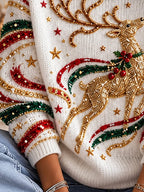 Women'S Casual Printed Knit Top