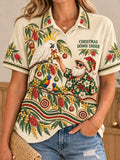 Women's AU Funny Christmas Art Printed Casual Tops
