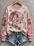 Women's Vintage Pink Santa Sweatshirt