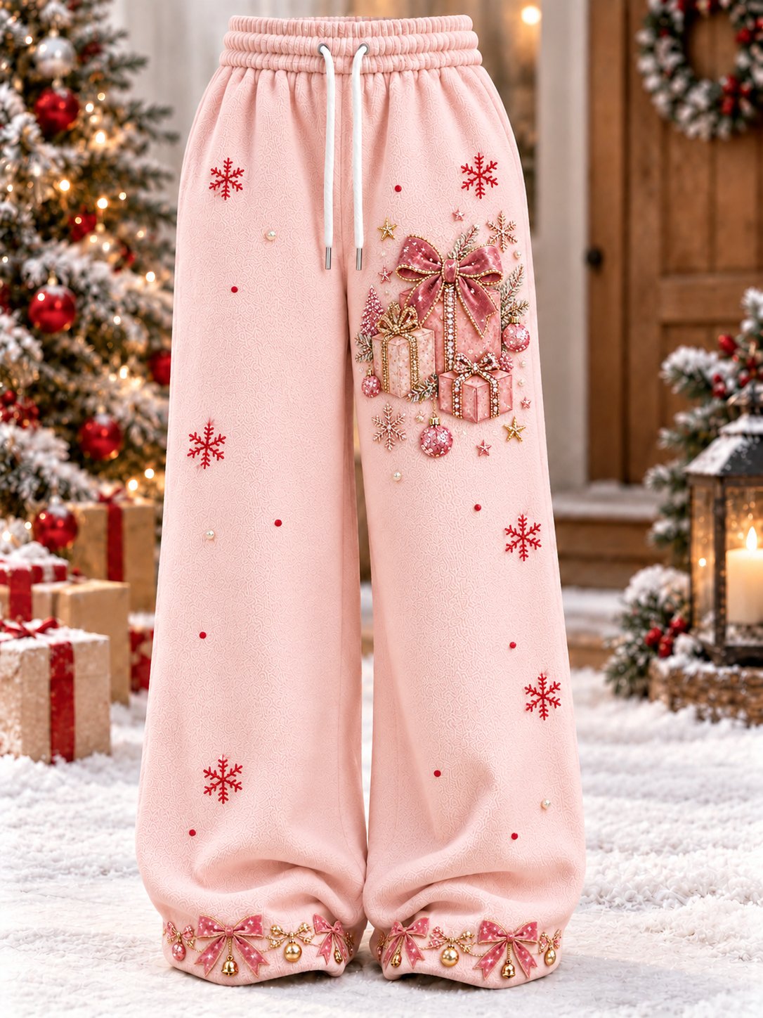Damenhose mit Weihnachtsmuster