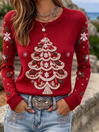 Ladies' Christmas Animal Paw Print Top