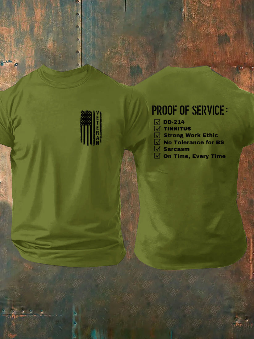 Veteran Proof Of Service Pattern100% Cotton T-Shirt