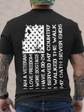 Men's Veteran DD 214 Flag Print T-Shirt