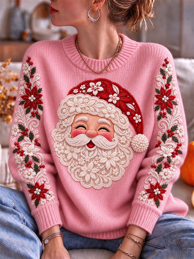 Women'S Santa Claus Round Neck Top