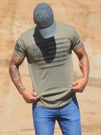 USA Distressed Flag 100% Cotton T-Shirt