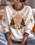 Women'S Christmas Print Crew Neck Long-Sleeve Sweatshirt