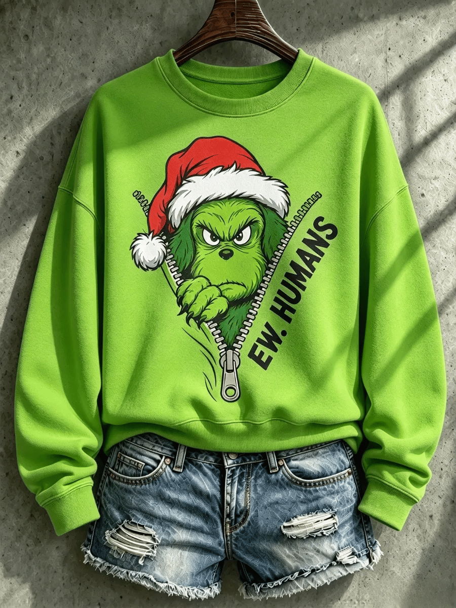 Damen-Weihnachtstop mit niedlichem Hundemotiv