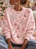 Women'S Christmas Print Crew Neck Long-Sleeve Sweatshirt