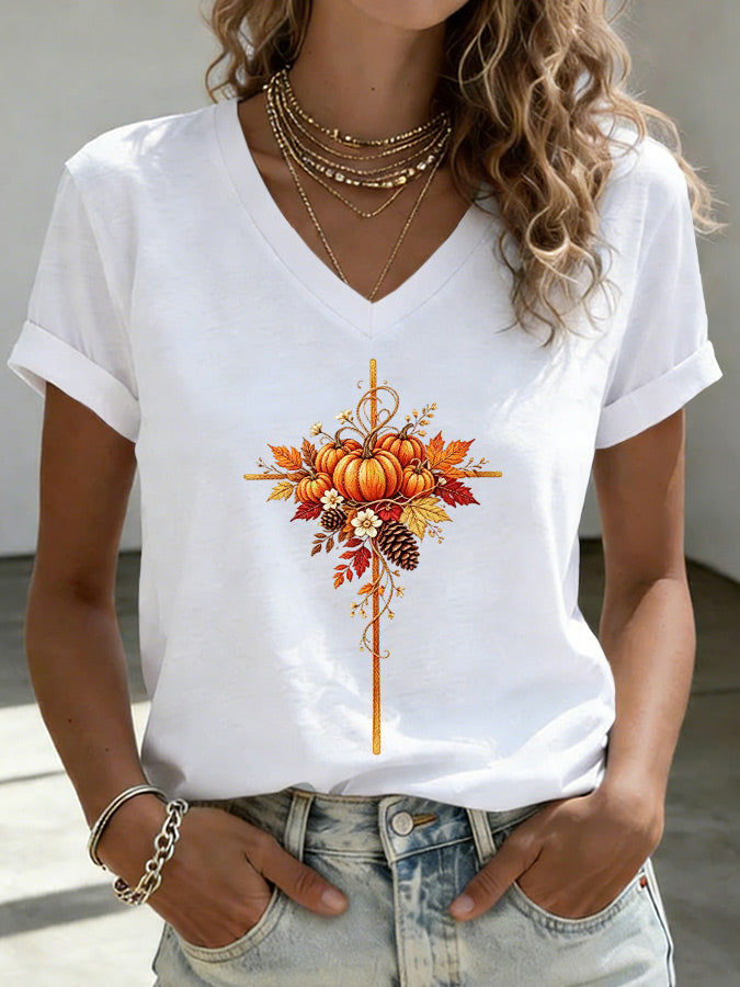 Women'S Autumn Faith Printed T-Shirt