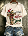 Women's Christmas Faith Graphic Print T‑Shirt