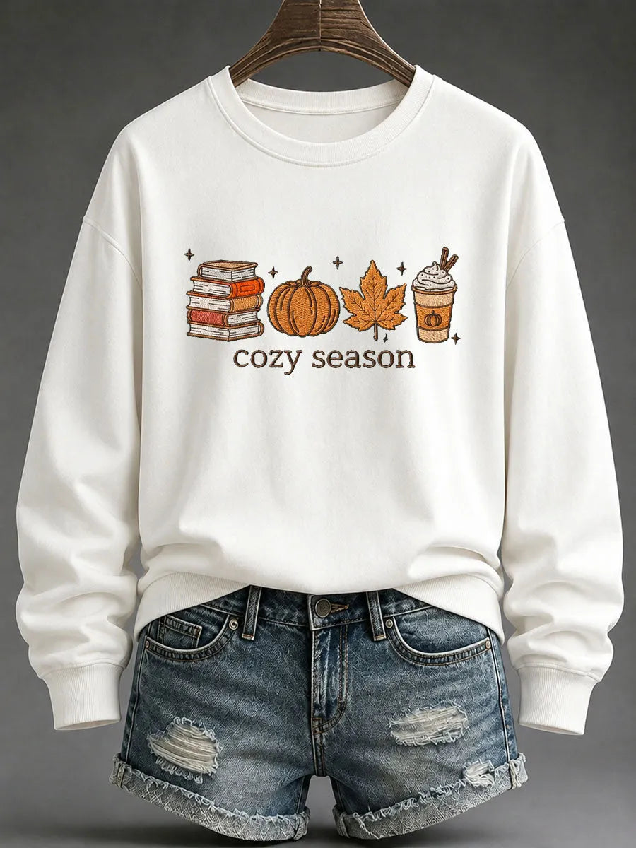 Women's Cozy Season Printed Casual Sweatshirt