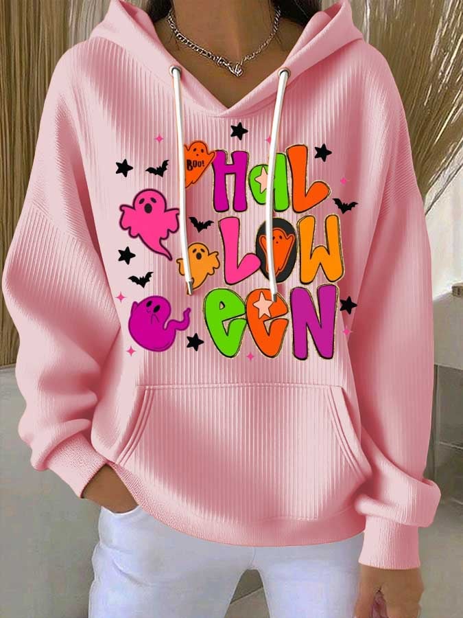 Women's Halloween Ghost Casual Hooded Sweatshirt