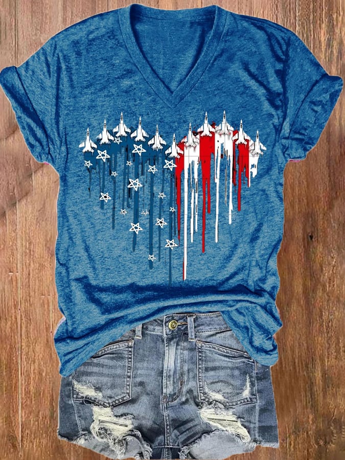 Women's Independence Day Design Printed T-Shirt