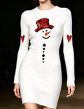 Women's Snowman-Print Knit Dress
